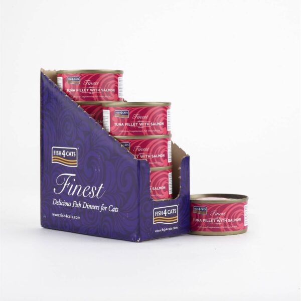 10 x 70 g Fish4Cats Finest Filetti di Tonno con Salmone Umido per Gatti