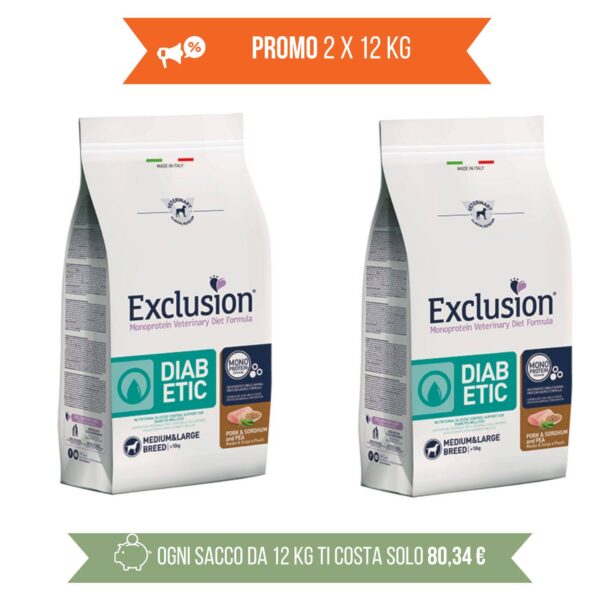 exclusion diet diabetic medium large maiale & sorgo monoproteico per cani