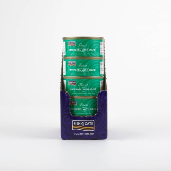 Fish4Cats Finest Filetti di Sgombro con Calamari Umido per Gatti 70 gr