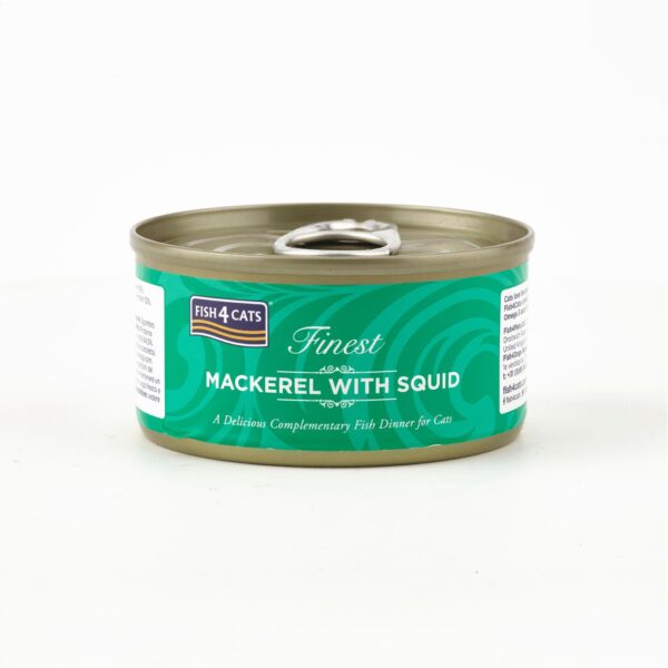Fish4Cats Finest Filetti di Sgombro con Calamari Umido per Gatti 70 gr