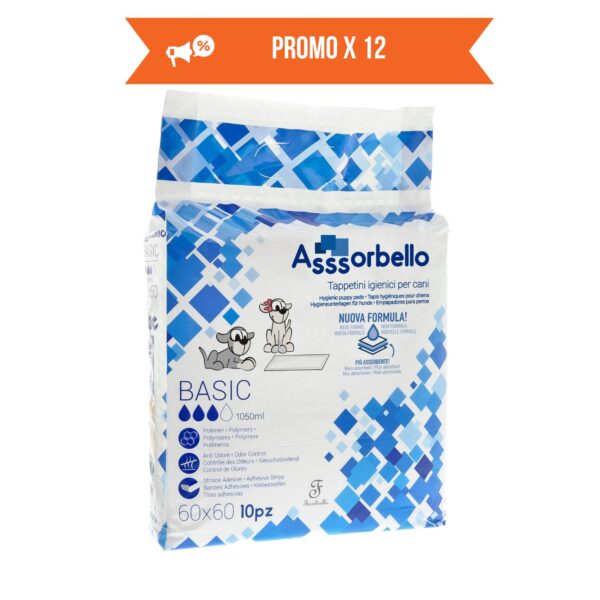 Ferribiella Tappetini Igienici per Animali Domestici Assorbello BASIC 60 x 60 cm