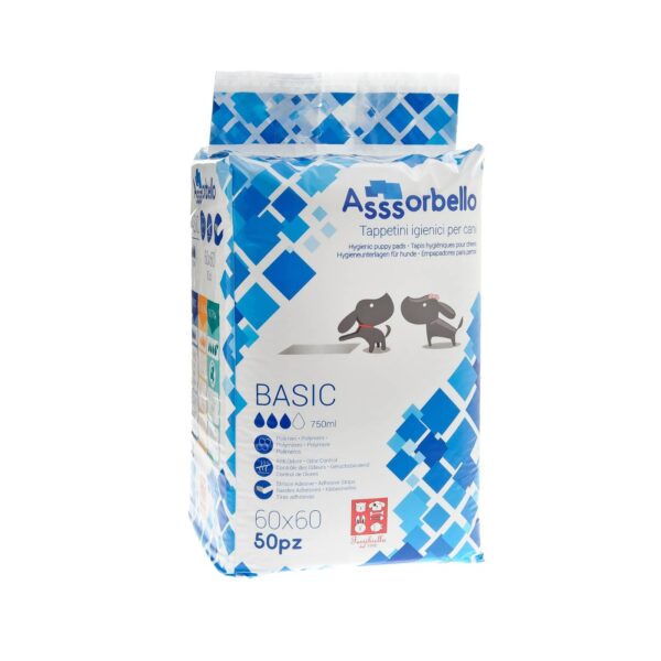 Ferribiella Tappetini Igienici per Animali Domestici Assorbello BASIC 60 x 60 cm