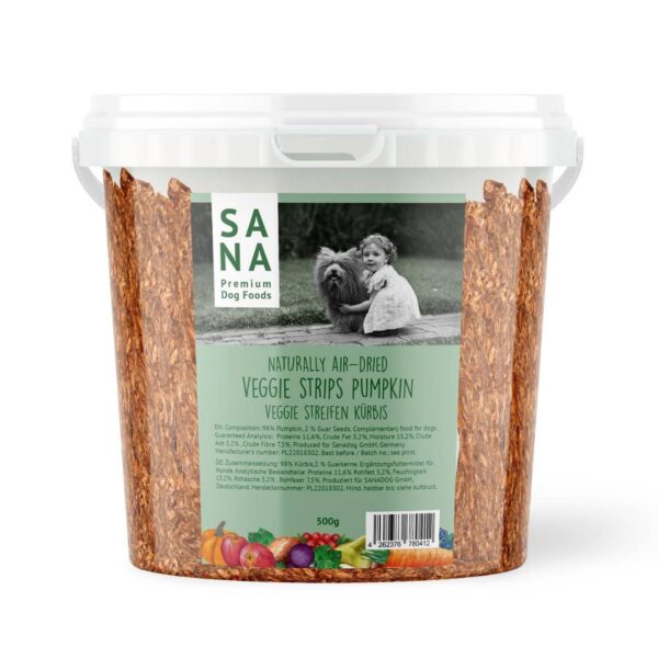Sanadog Snack Vegetali per Cani Strisce di Zucca