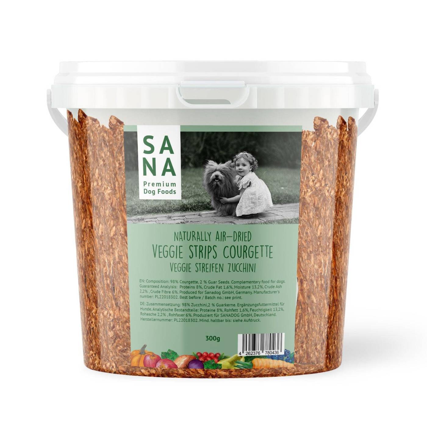 Sanadog Snack Vegetali per Cani Strisce di Zucchine 300 g