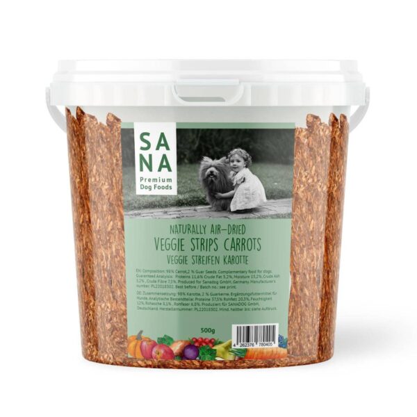 Sanadog Snack Vegetali per Cani Strisce di Carota