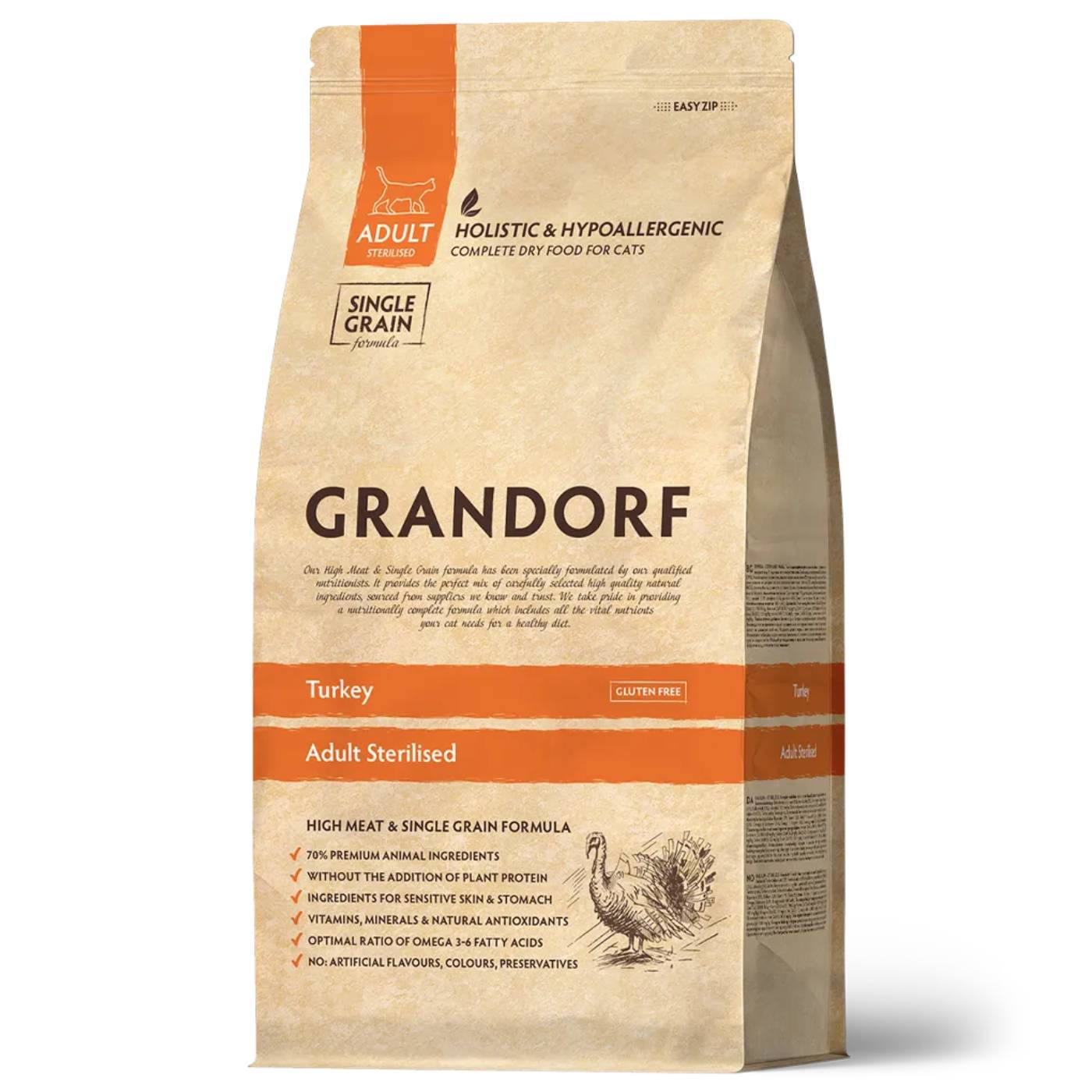 Grandorf Cat Adult Sterilised Tacchino per Gatti Adulti Sterilizzati Monoproteico