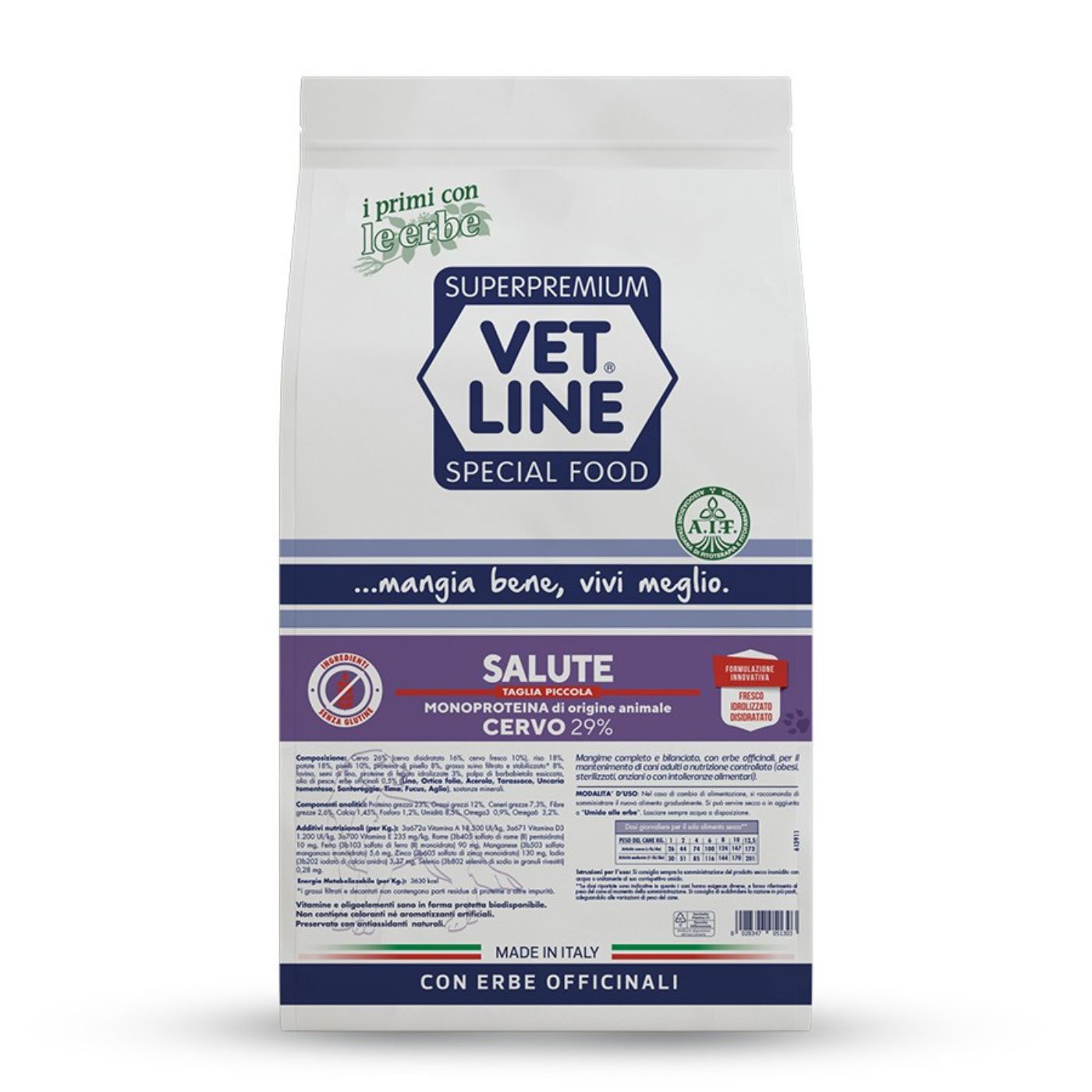 Vet Line Salute Cervo Piccola Taglia per Cani Adulti di Piccola Taglia Monoproteico VetLine