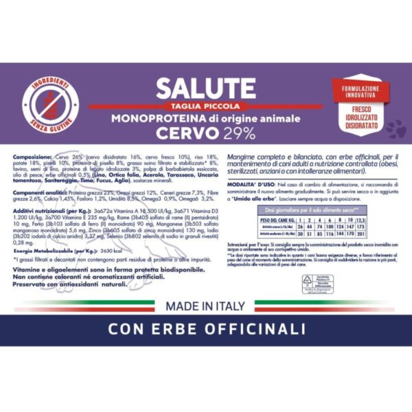 Vet Line Salute Cervo Piccola Taglia per Cani Adulti di Piccola Taglia Monoproteico VetLine