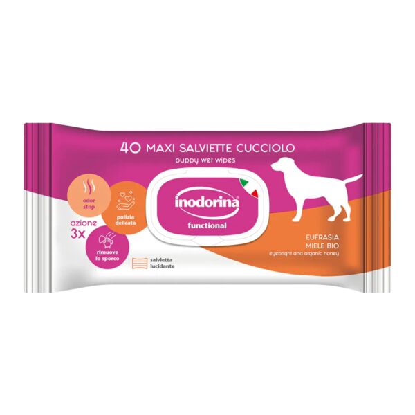 Inodorina Salviette Detergenti Umidificate per Cuccioli 40 pz