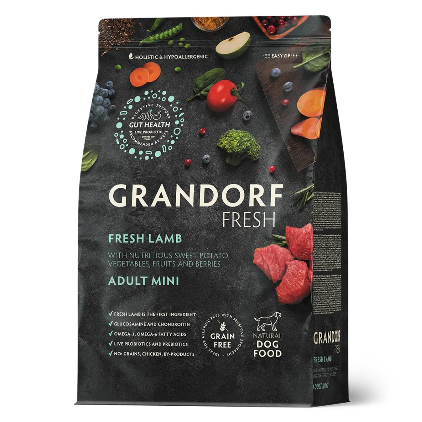 Grandorf Fresh Lamb Adult Mini Breeds con Carne Fresca di Agnello e Patate Dolci per Cani Adulti di Piccola Taglia