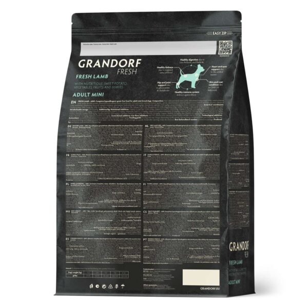 Grandorf Fresh Lamb Adult Mini Breeds con Carne Fresca di Agnello e Patate Dolci per Cani Adulti di Piccola Taglia