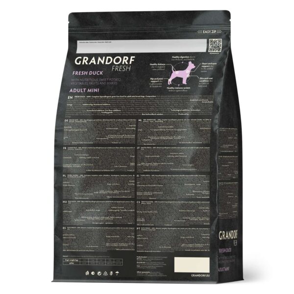 Grandorf Fresh Duck Adult Mini Breeds con Carne Fresca di Anatra e Patate Dolci per Cani Adulti di Piccola Taglia