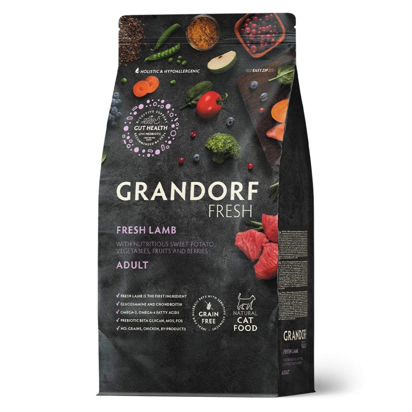 Grandorf Fresh Cat con Carne Fresca di Agnello e Patate Dolci per Gatti Adulti