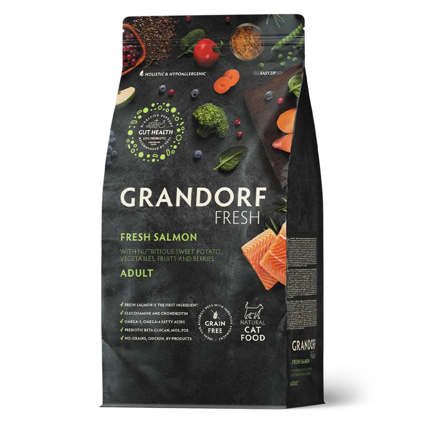 Grandorf Fresh Cat con Filetti di Salmone Fresco e Patate Dolci per Gatti Adulti