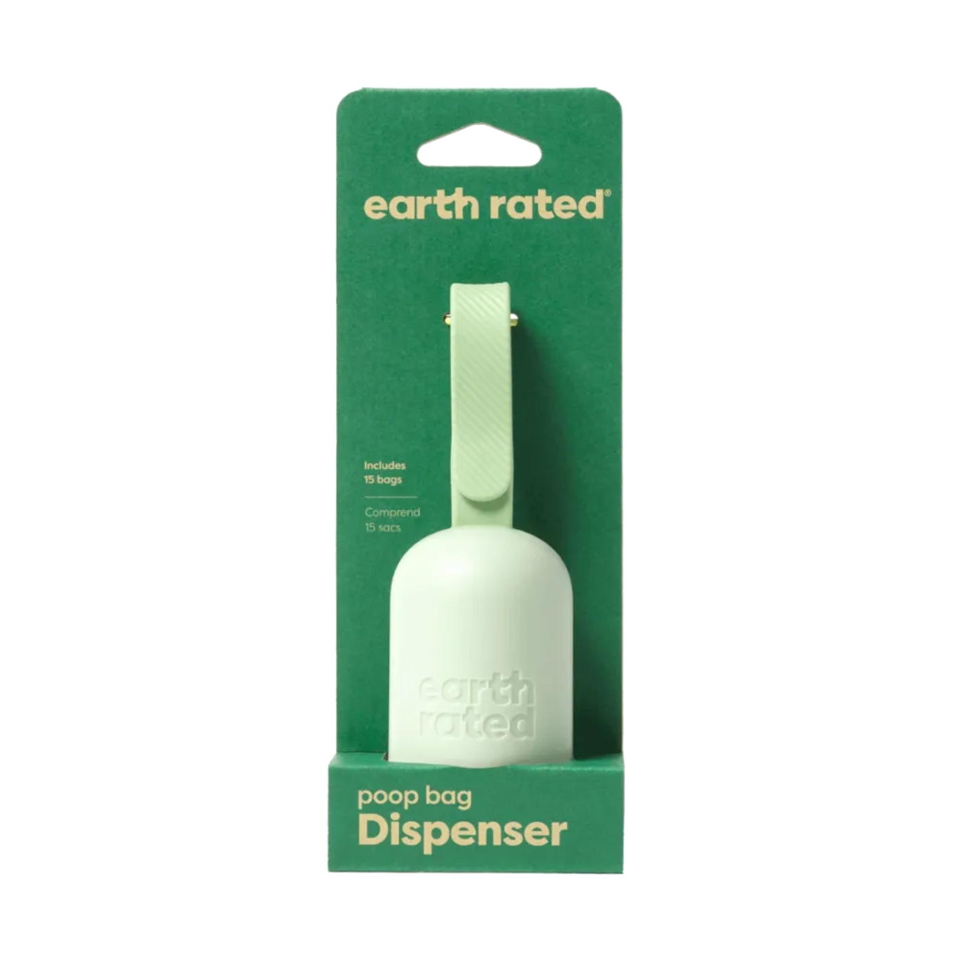 Earth Rated Dispenser Portasacchetti Igienici per Cani Include 1 Rotolo con 15 Sacchetti