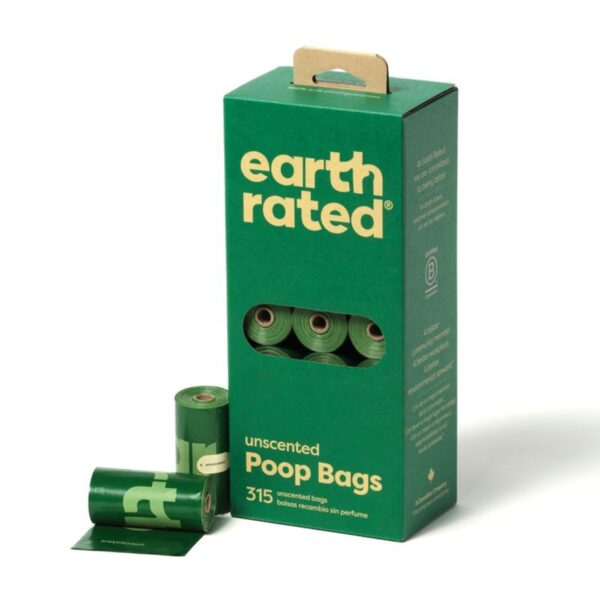 Earth Rated Sacchetti Igienici per Cani Extra Resistenti Senza Profumo - 21 Rotoli 315 Sacchetti 23 x 33 cm