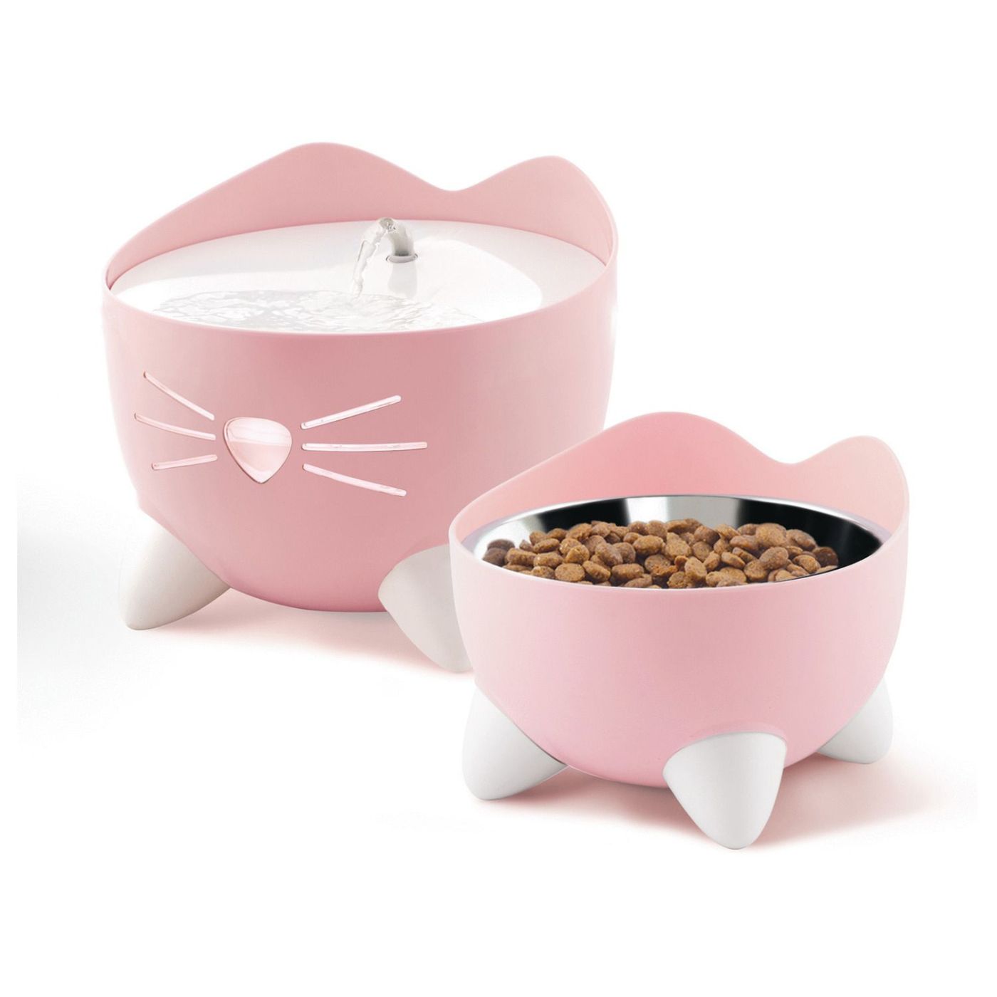 Catit Fontana Automatica per Gatti Combo Pack Pixi Rosa con Ciotola e 3 Filtri Inclusi