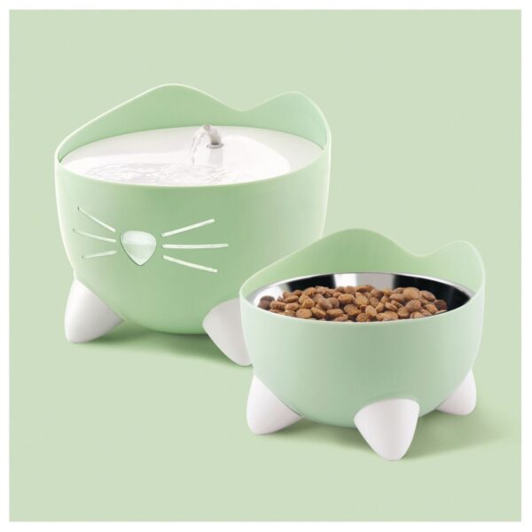 Catit Fontana Automatica per Gatti Combo Pack Pixi Verde con Ciotola e 3 Filtri Inclusi