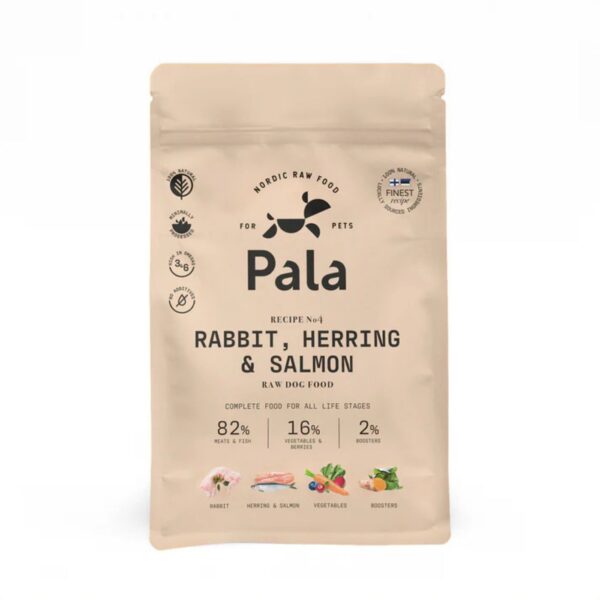 Pala Alimento Completo per Cani con Coniglio Aringa & Salmone Ricetta N° 4