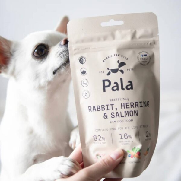 Pala Alimento Completo per Cani con Coniglio Aringa & Salmone Ricetta N° 4