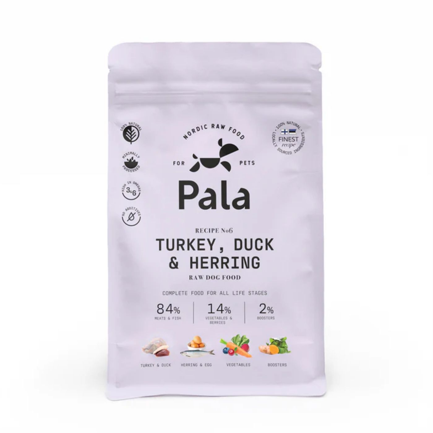 Pala Alimento Completo per Cani con Tacchino Anatra & Aringa Ricetta N° 6.