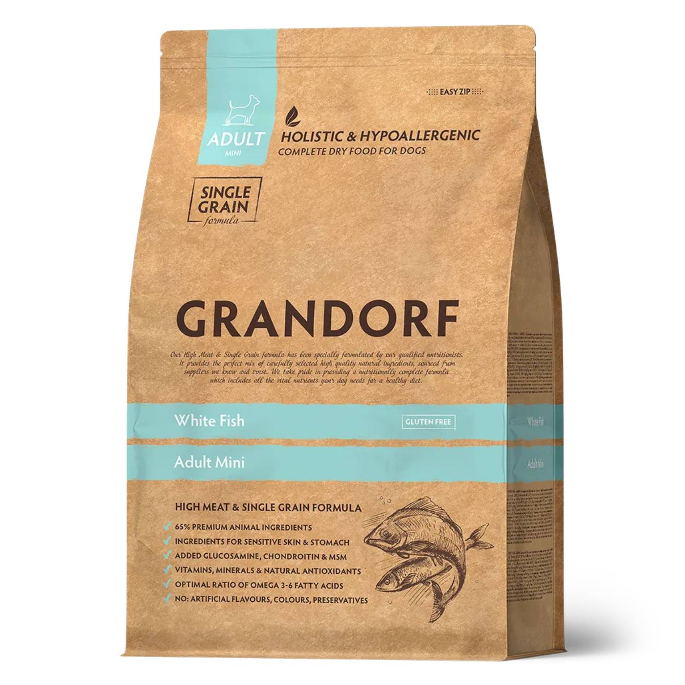 Grandorf Adult MINI Pesce Bianco per Cani Adulti Taglia Piccola