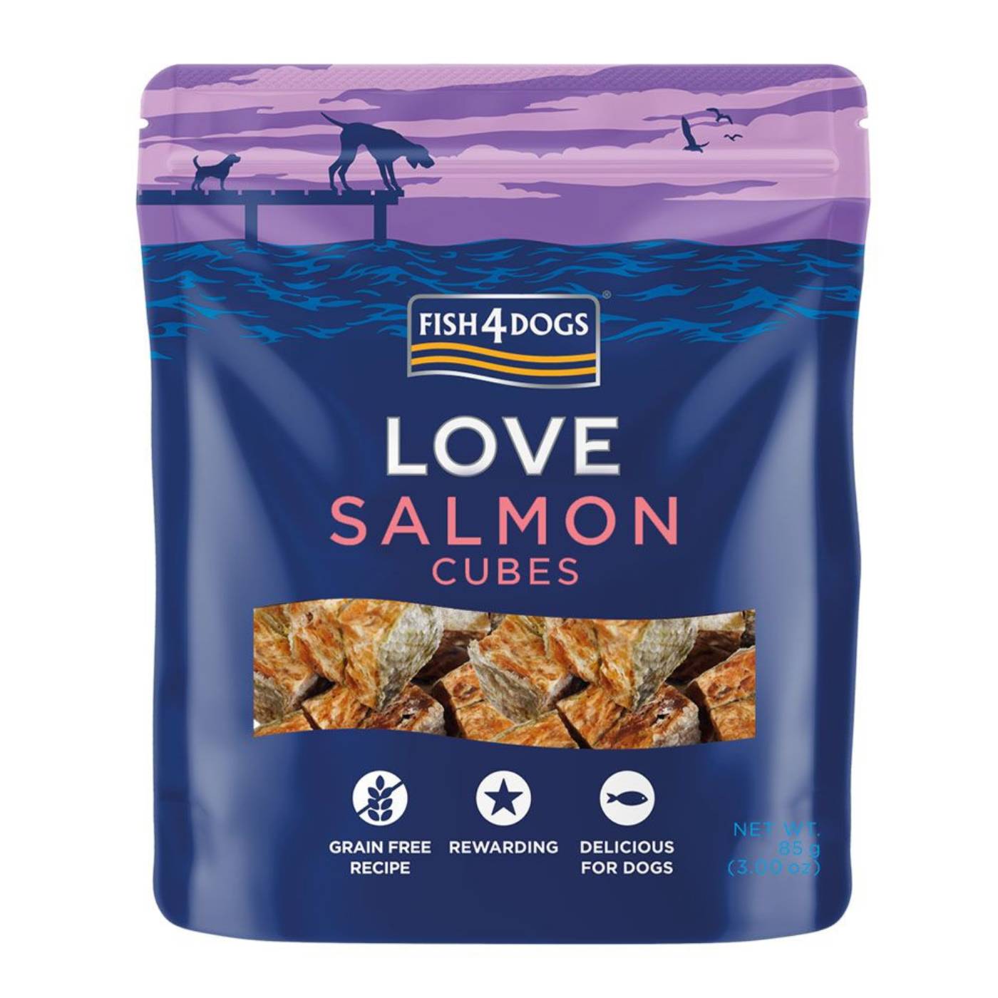 Fish4Dogs Love Salmon Cubes Premi per Cani al Salmone 85 g