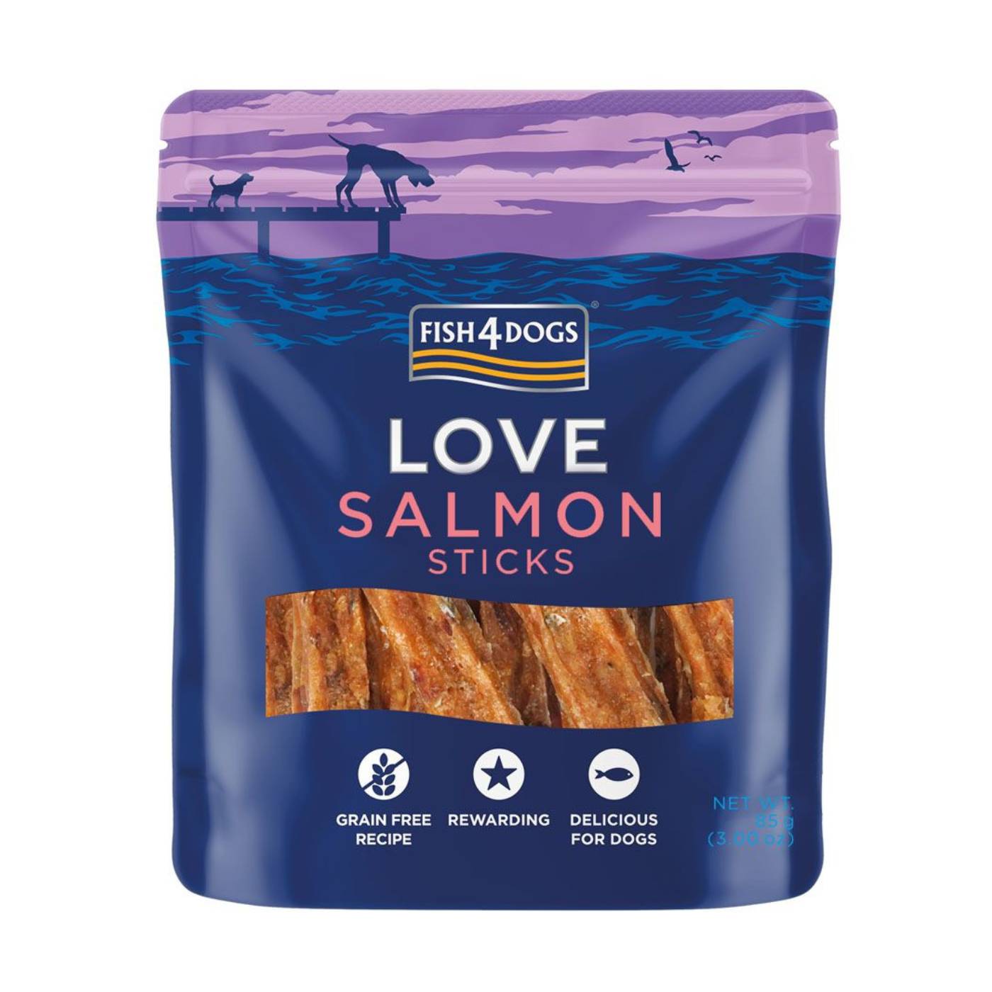 fish4dogs love salmon sticks per cani al salmone 85 g