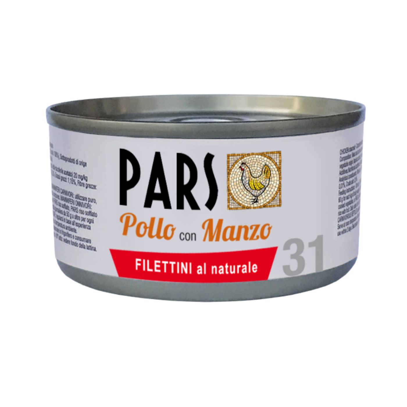 Pars 31 Filettini al Naturale di Pollo con Manzo 85 g per Gatti