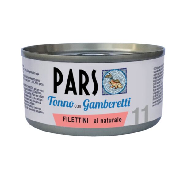 Pars 11 Filettini al Naturale di Tonno con Gamberetti 85 g per Gatti