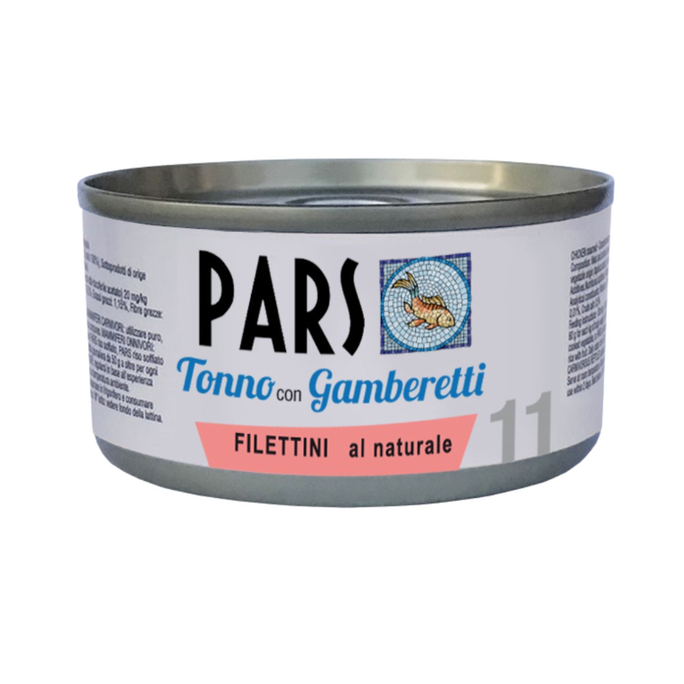 Pars 11 Filettini al Naturale di Tonno con Gamberetti 85 g per Gatti