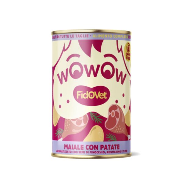 Fidovet Wowow Maiale con Patate per Cani Adulti 400 g