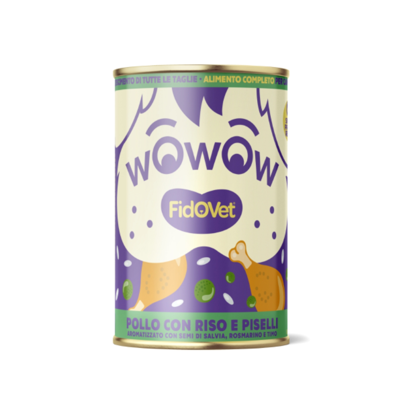 Fidovet Wowow Pollo con Riso e Piselli Puppy per Cuccioli 400 g