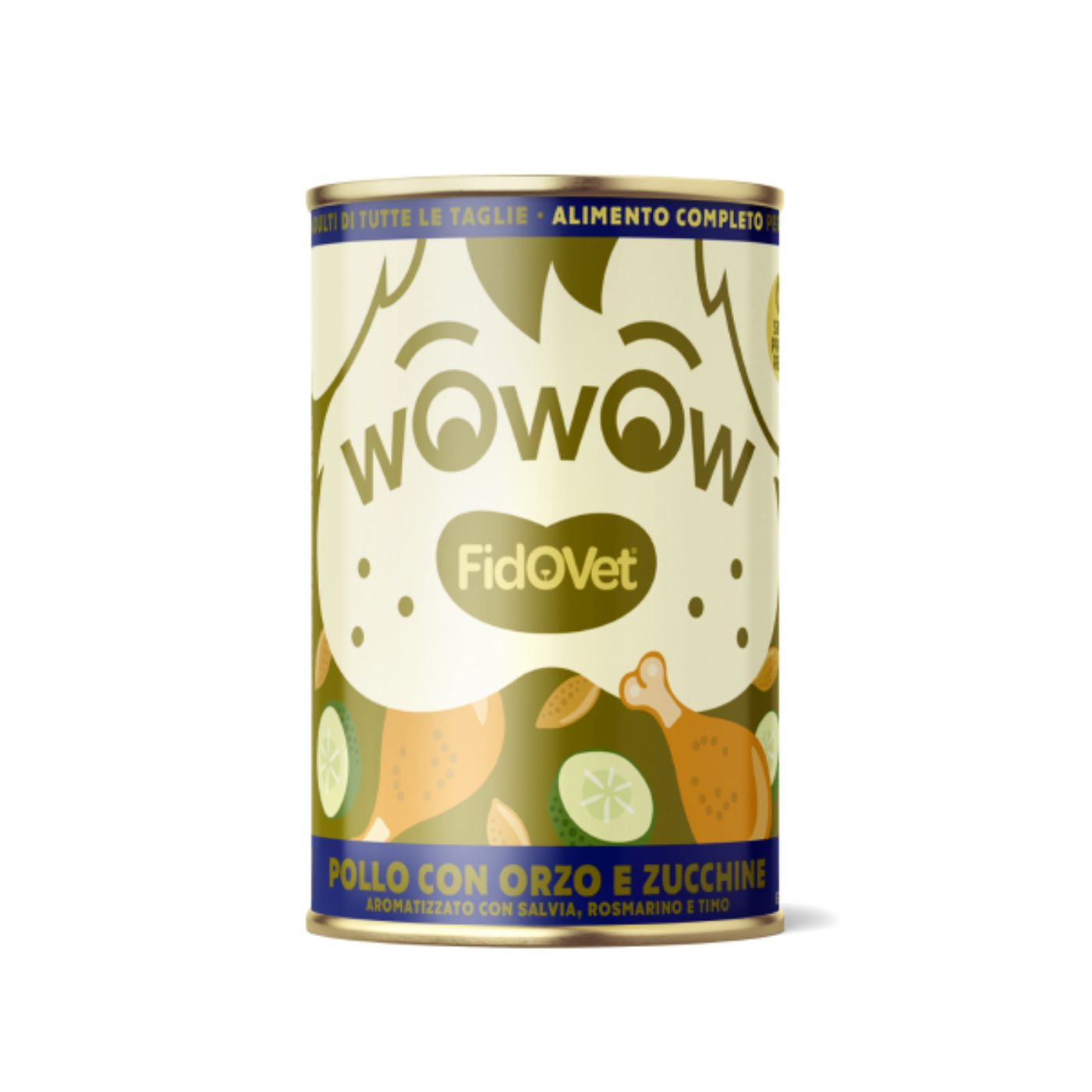 Fidovet Wowow Pollo con Orzo e Zucchine per Cani Senior 400 g
