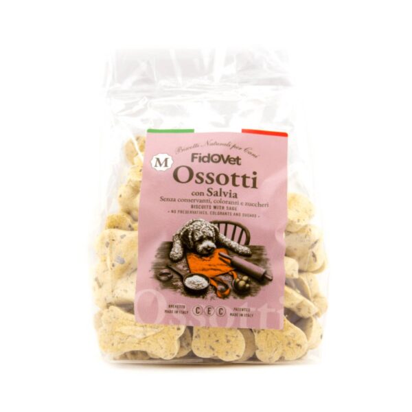 Fidovet Biscotti Naturali per Cani Ossotti Medium Salvia 300 g