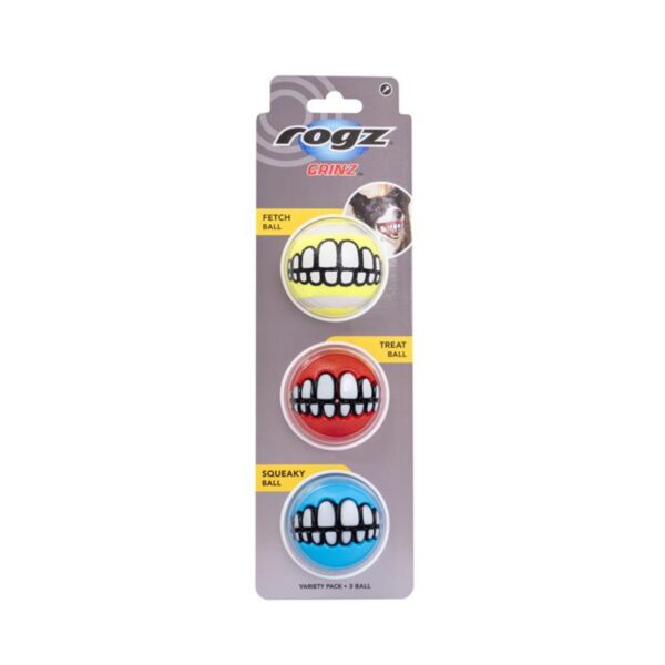 United Pets Palla per Cani Grinz Piccola Ø 4,9 cm 3 pz Colori Assortiti