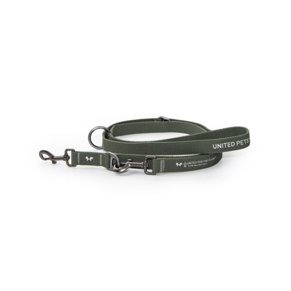 United Pets® Guinzaglio Eco Multifunzione per Cani Linea CityLife Verde Militare