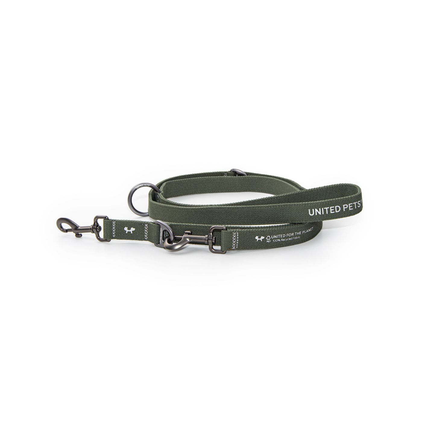 United Pets® Guinzaglio Eco Multifunzione per Cani Linea CityLife Verde Militare