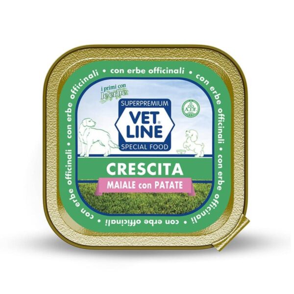 vet line umido crescita maiale e patate per cuccioli puppy vetline