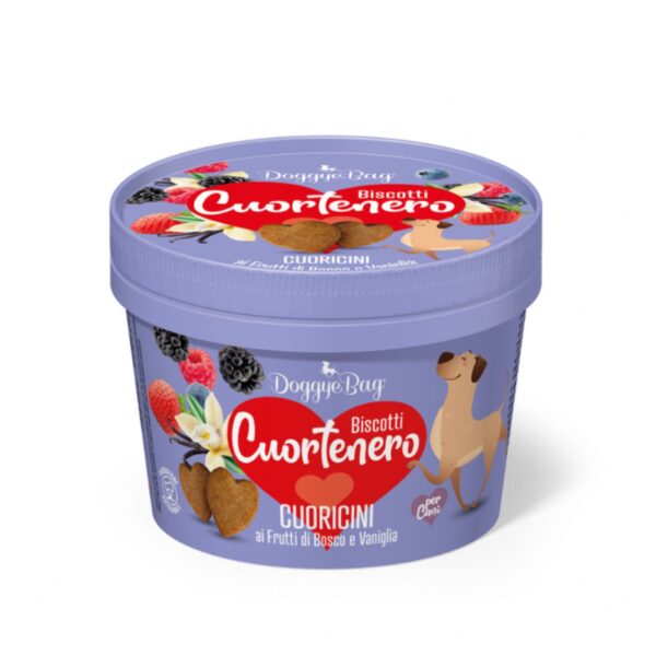 DoggyeBag® Biscotti Cuortenero Cuoricini con Frutti di Bosco e Vaniglia per Cani 150 g