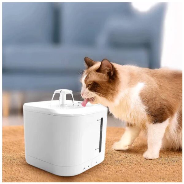Distributore d'Acqua per Gatti e Cani di Piccola Taglia Smart L17.9*W17.9*H18.7 cm 2,5 L Bianca