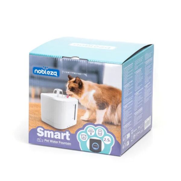 Distributore d'Acqua per Gatti e Cani di Piccola Taglia Smart L17.9*W17.9*H18.7 cm 2,5 L Bianca