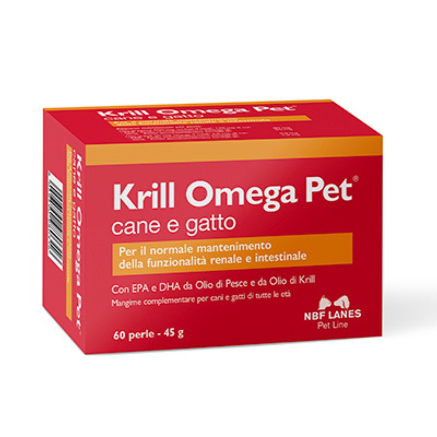 Kril Omega Pet Integratore per Cani e Gatti 60 Perle Nbf Lanes