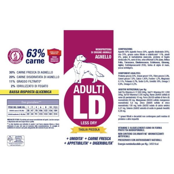 vet line ld agnello per cani adulti di piccola taglia monoproteico vetline