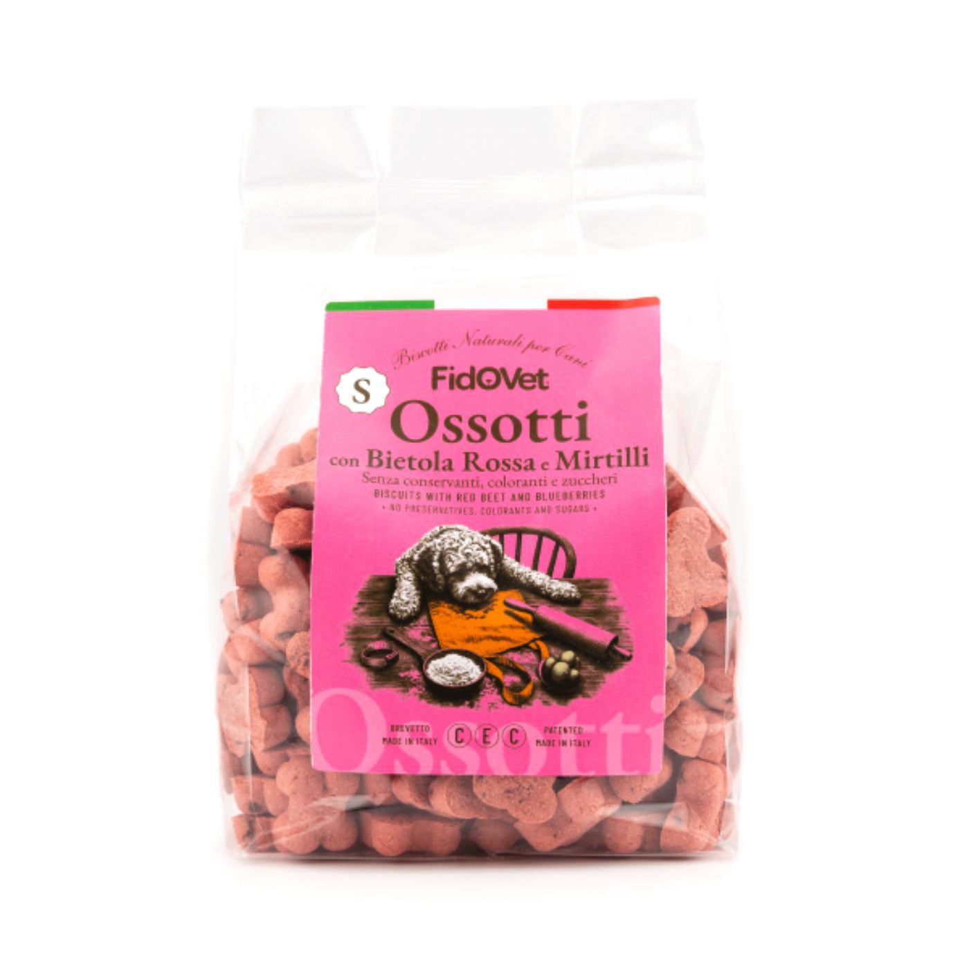 Fidovet Biscotti Naturali per Cani Ossotti SMALL Bietola Rossa e Mirtilli 300 g