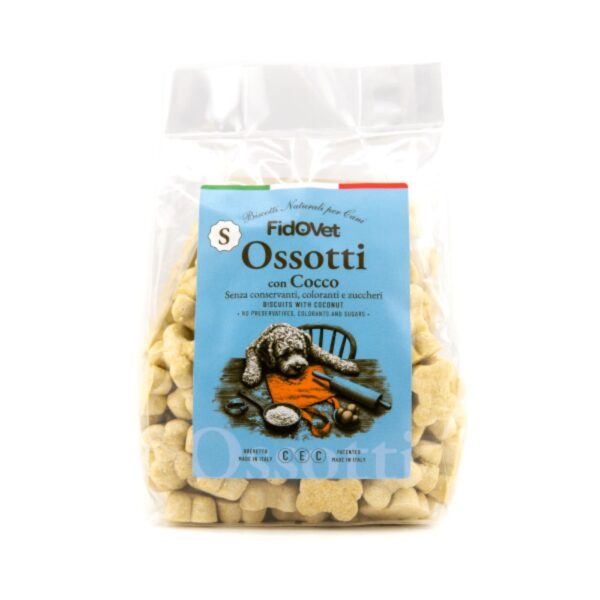 Fidovet Biscotti Naturali per Cani Ossotti SMALL Cocco 300 g