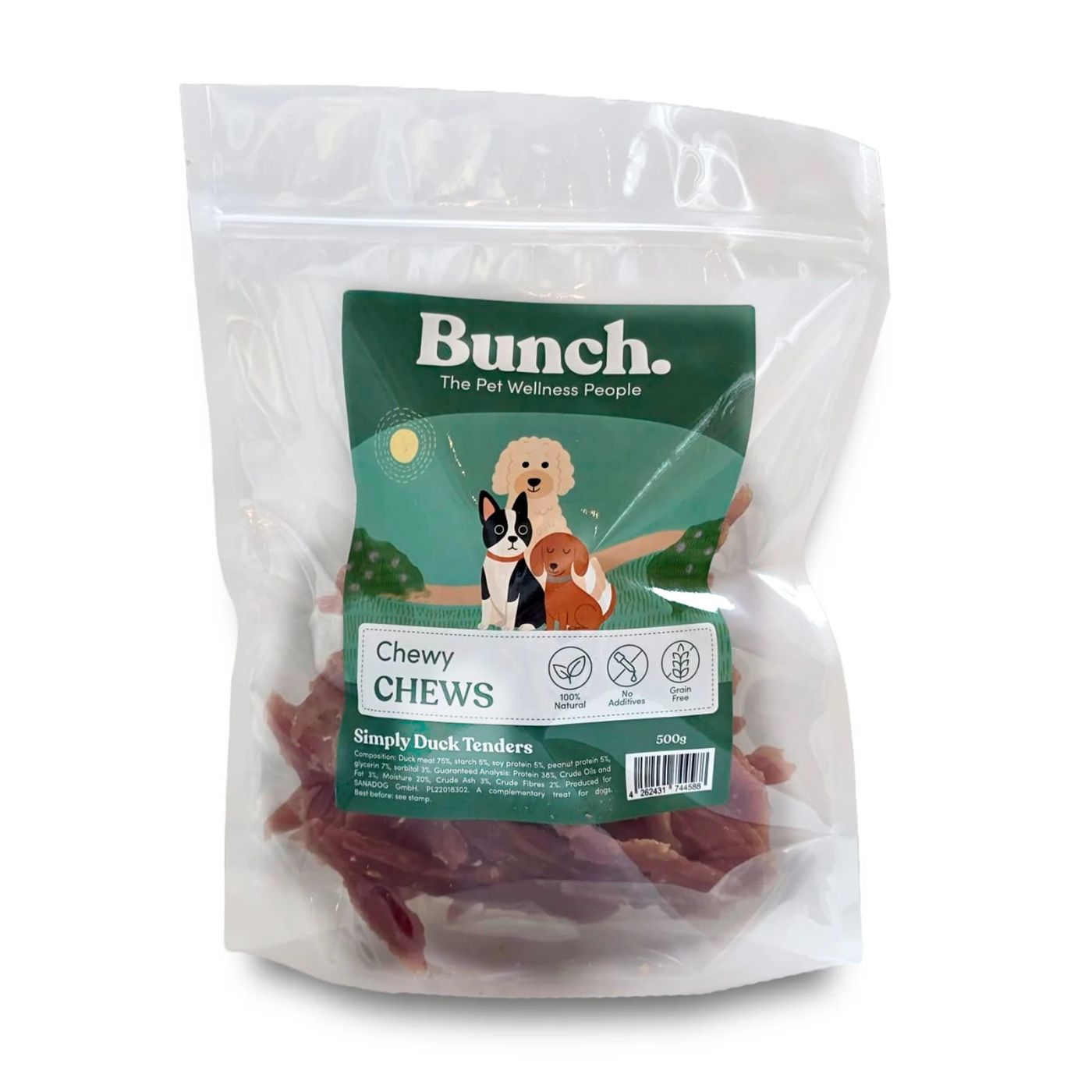 Bunch Filetti di Carne di Anatra Masticativi Naturali per Cani 500 g