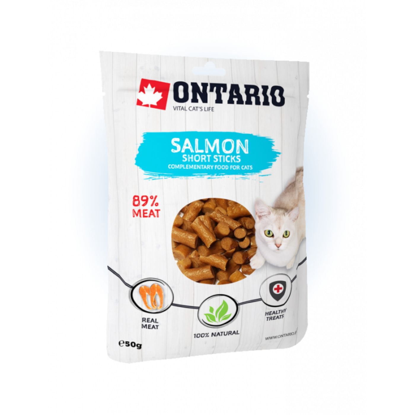 Ontario Bastoncini Morbidi per Gatti con Salmone 50 g