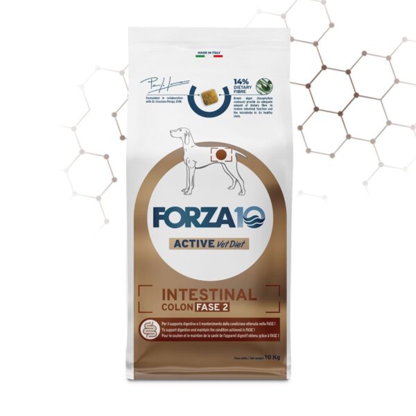 10 Kg - Forza 10 Intestinal Colon Fase 2 Active Pesce per Cani Adulti