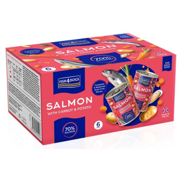 Fish4Dogs Finest Complete Umido Salmone con Carota e Patata per Cani Adulti 395 g